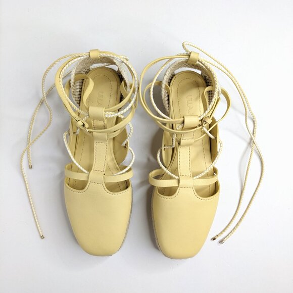 Ulla Johnson Imani Espadrilles Womens 7 Butter Yellow Flatform Casual Shoes - Picture 2 of 7